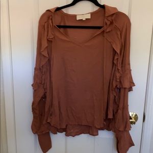 ♥️LOVE SAM ♥️ Rust Ruffled Blouse